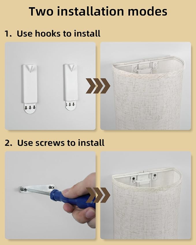 EZVALO Battery Operated Wall Sconce, Rechargeable Wall Sconces Set of Two with Remote, 3 Color & 80 RGB Wireless Wall Lights, Dimmable, Timer, Fabric Linen Shade Wall Decor for Bedroom, Living Room