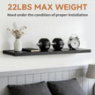 Floating Shelves Set of 3, 15.7 Inch Wall Mounted Wooden Shelf, Small Hanging Shelf for Home Decor, Books and Storage, Organizer for Bedroom, Bathroom, Kitchen, Black