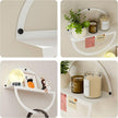 Floating Wall Shelves Set of 2, 11.8 Inch Round Metal Shelves for Wall Decor, One-Tier Small Display Shelf for Bedroom, Living Room, Bathroom, Kitchen Storage & Decoration, White