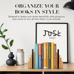 JUSK DESIGN Bamboo Book End/Book Organizer - Non-Skid Decorative Bookends for Office and Home - Book Holders for Shelves - Substantial Weight - Holds Heavy Books
