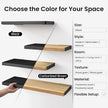 BAYKA Wall Mounted Floating Shelves, Wood Floating Wall Shelf for Books & Decor, Small Space-Saving Display & Organizer（Black，Set of 4）