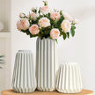 Ceramic Vases Set of 3-White Vase for Modern Home Decor, Flower Vases for Aesthetic Room Decor,Boho Decor Wedding Dinner Table Party Office Centerpiece Table Decorations (White 3 Set)