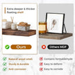 24x6.8x2 Inch Rustic Floating Shelves for Wall Set of 2 - Brown Solid Wood Wall Mounted Shelves with Invisible Bracket, Extended Design for Farmhouse Living Room Bedroom Kitchen Decor