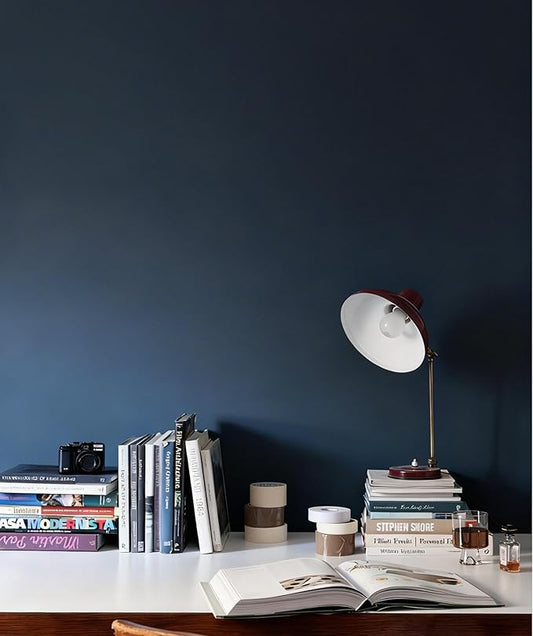 HeloHo 394"X15.7" Solid Blue Wallpaper Matte Textured Contact Wallpaper Peel and Stick Self Adhesive Removable Wallpaper Waterproof Paper for Living Room Bedroom Decor
