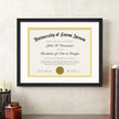 A PLUS MAX 11x14 Diploma Frame Display 8.5 x 11 Certificate with White & Gold Mat, Engineered Wood Document Frame with Black Wood Grain for Masters Associates Bachelor Degree - 1 Pack