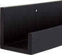 Kate and Laurel Levie Wood Floating Wall Shelf Picture Frame Holder Ledge, Black
