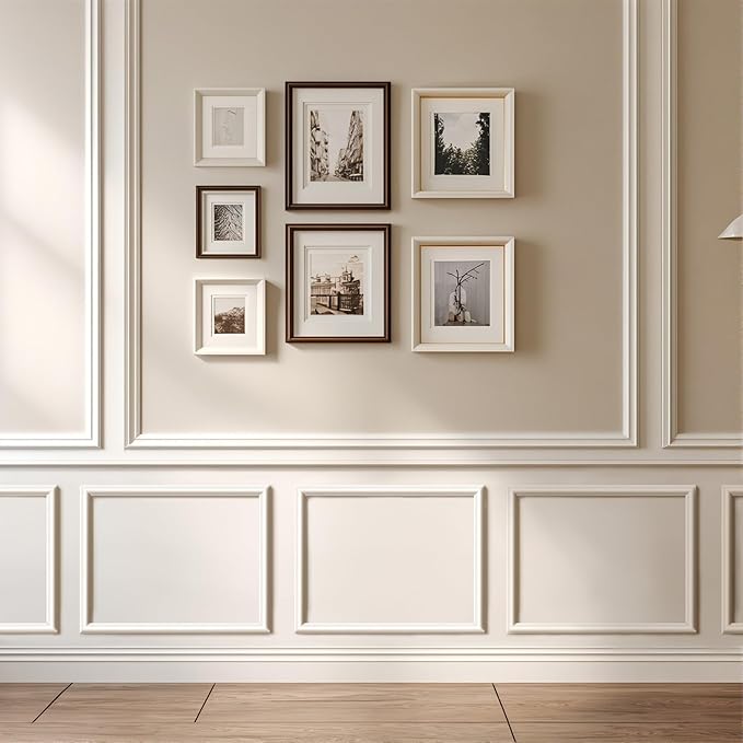 Peel and Stick Wainscoting Panels Kit, 3 Sets 16''x24'' Premade Wall Molding Peel and Stick Panels for Interior Wall Trim, Easy DIY Wainscoting Panels Peel and Stick Decor