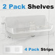 Adhesive Shower Caddy, 2 Pack Acrylic Bathroom Shelves, No Drill Wall Mount Organizer Storage Shelf