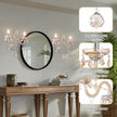 Crystal Wall Sconce Candle Sconces Elegant Classic Wall Light Decor Set of 2 Perfect Hang on The Wall for Living Room Bathroom Entryway Hallway Hotel Galleries Exhibition Room
