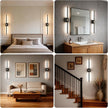 Battery Operated Wall Sconce Set of Two - 10000mAh Cordless Rechargeable Wall Sconces with Remote & Touch Control, 360°Rotate, 4CCT Dimmable Black Wall Lights for Bedroom Living Room, 31.5 inch
