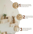 Artilady 2 Pack Wooden Wall Hanging Shelves - Macrame Hanging Plant Shelf with Tassel,Boho Storage Floating Shelves Handmade Rustic Hanger Planter Rack Pot Stand Holder