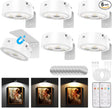 Picture Lights for Wall, Rechargeable Battery Operated Wireless Magnetic Painting Lights with Remote Dimmable and Timer, Wall Decor Lights with 3 Lighting Modes for Art Display (White, 6Pack)