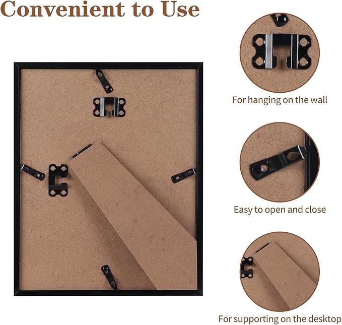 Hoikwo 18 Packs 8x10 Rustic Brown Multi Plastic Picture Frames Set with Plastic Cover for Family Photos, Artwork, Light Weight Bulk 8 by 10 Frames Pack for Wall Hanging and Table