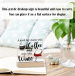 Coffee Bar Acrylic Decor Sign With Wood Stand, A Good Day Starts With Coffee And Ends With Wine Sign For Farmhouse Home Kitchen Bar Shelf Table, Gifts For Family Friend Coworker, A01