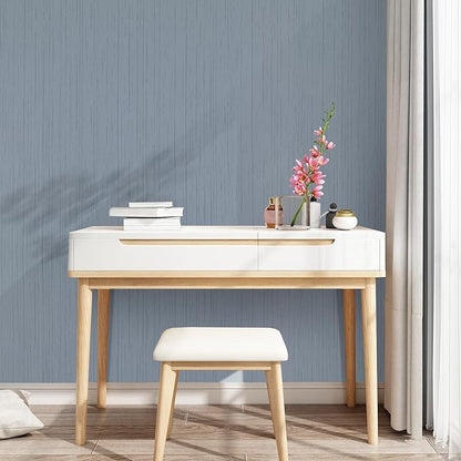 Grey Blue Grasscloth Peel and Stick Wallpaper 15.74" x 196.85" Textured Neutral Faux Grass Cloth Contact Paper Waterproof Wallpaper Vintage Removable Vinyl Wall Paper
