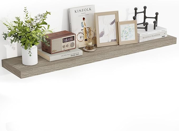 48 Inch Floating Shelves, 3D Textured Wood Grain, 48