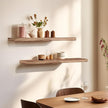 Floating Shelves 36 Inches Long, Set of 2 Solid Rustic Wood Wall Mounted Shelves, Wall Picture Ledge Shelf with Invisible Metal Brackets for Living Room, Bedroom, Bathroom, Carbonized Black