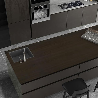 31.5"x157" Thickened Extra Wide Dark Wood Contact Paper Wood Grain Peel and Stick Wallpaper Brown Self Adhesive Wall Paper Removable Vinyl Wood Wrap for Kitchen Countertops Doors Backsplash