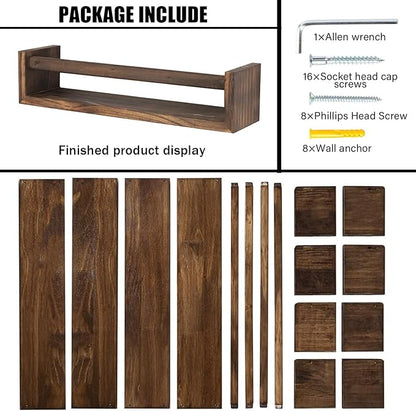 4 Pcs Nursery Book Shelves, 16.5 Inch Floating Bookshelves for Wall, Versatile Wall-Mounted Nursery Bookshelf, Solid Wood Floating Shelves for Books, Toys and Decor Storage