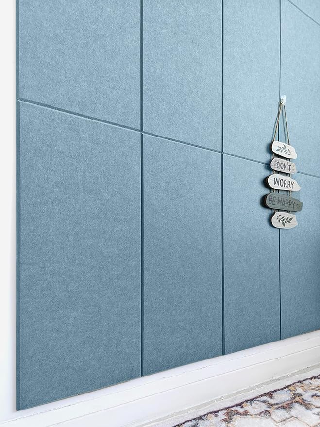 Acoustic Panels 12-Pack Soundproof Wall Panels 24"X12"X0.35" Sound Panels High Density Sound Dampening Panels - Gray Blue