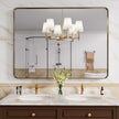 Bronze Bathroom Mirror 40x30 Inch, Brushed Bronze Metal Frame Mirror for Wall, Rounded Rectangle Bathroom Vanity Mirror with Tempered Glass, Anti-Rust, Horizontal/Vertical