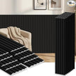 RITOLLO 18 Pack WPC Wainscoting Panels, 3D Fluted Wall Paneling 48.2 x 6.2 Inch, Modern Accent Wall Decor for Interior Decor, TV Background, Living Room, Bedroom, Office, Black
