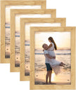 5x7 Picture Frame, Composite Wood Photo Frame with Perspex Glass for Vertical or Horizontal Tabletop Wall Display for Photos, Paintings, Posters, Artwork, Birthday Christmas Gift, Set of 4