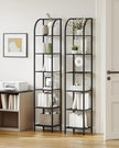 Bookshelf Narrow Bookcase, Tall Storage Rack with Steel Frame, Display Standing Shelf Unit, Skinny Book Shelf for Study Living Room Home Office, Industrial Style, 6-Tier Black BC56004B