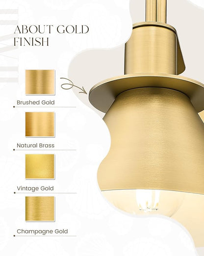 Brass Wall Sconce, HWH Modern Wall Light Sconces for Bedroom Bathroom, 1-Light Indoor Wall Light Fixtures with Metal Shade, White Interior, Gold Finish, 5HZG56BL BG