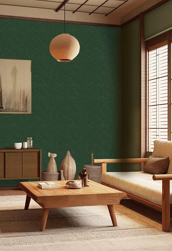 Abyssaly Dark Green Peel and Stick Wallpaper Removable Silk Texture Contact Paper 15.7" X 196.8" Self Adhesive Vintage Embossed Stick on Wallpaper Home Decorativon for Shelf Liner Paper