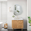 Irregular Oval Wall Mirror Large White 20