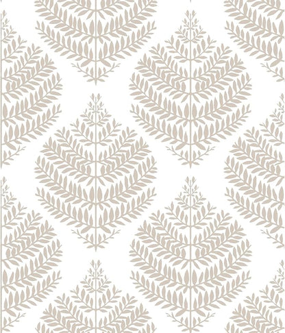 RoomMates RMK11512WP Hygge Fern Damask Taupe Peel and Stick Wallpaper, Roll