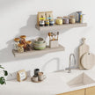 Fun Memories 30Inch Floating Shelves for Wall, 2 Pack Rustic Wood Shelves for Bathroom|Kitchen Wall Mounted Floating Shelf with Invisible Brackets for Books|Storage|Decor,Grey