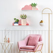 NiHome 2-Pack Rose Gold Mirror Finish Cloud-Shaped Acrylic Floating Shelves - Stylish Wall Decor for Bedrooms, Bathroom Vanity & More - Versatile Mirrored Shelves for Decorative Display and Storage