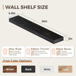 36x6.8x2 Inch Rustic Floating Shelves for Wall Set of 2 - Black Solid Wood Wall Mounted Shelves with Invisible Bracket, Extended Design for Farmhouse Living Room Bedroom Kitchen Decor