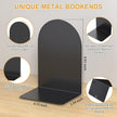 Bookends 1 Pair, Metal Round Bookends for Shelves, Book Ends for Desk, Book End to Hold Books, Book Stopper, Black Bookend for Home Office
