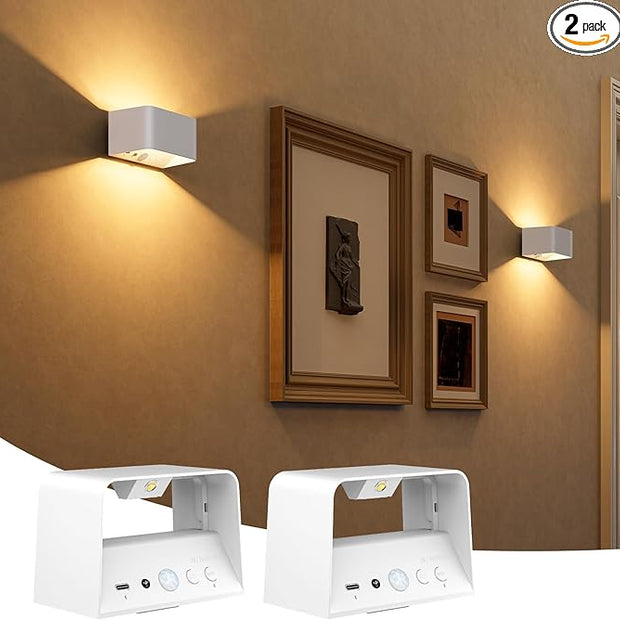 NIORSUN Motion Sensor Wall Light, 5000mAh Battery Operated Wall Sconce with Remote, 3CCT Dimmable Rechargeable Wall Lights,Wireless Sconces for Living Room Bedroom Hallway
