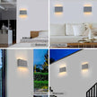 FUDESY LED Wall Sconce, Indoor Outdoor Up and Down Wall Lighting Fixtures, Modern Matte Gray Plastic Wall Mount Light, for Living Room Bedroom Hallway Corridor, 12W Warm White Light 3000K (2-Pack)