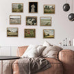SHENIFY Vintage Landscape Framed Canvas Wall Art Grassland Classic Wall Prints Farmhouse Kitchen Office Decor - 8x10in Natural Framed