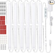 Litever Under Cabinet Lighting Kit Plug in, 6 pcs 12 Inches LED Light Bars. Super Bright Dimmable Linkable for Kitchen Undercabinet Counter Top Shelf Pantry Closet Display Lighting. Warm White 3000K