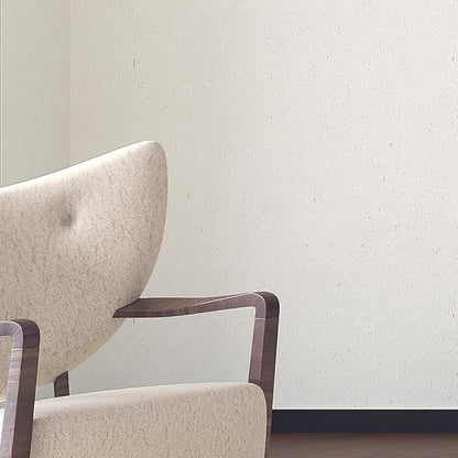 Matte White Grasscloth Textured Wallpaper Natural&Neutral&Handmade Style Thick Peel and Stick Removable for Bedroom,Office,Cabinet(16.5”x236.2”) (Herbaceous Plant&Gold Powder) M11
