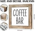 Coffee Bar Sign and Decor Set - Wooden Box Signs for Home, Farmhouse Wood Table Decor, Country Style Cafe Decoration
