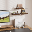 Floating Shelves for Wall, Bathroom Shelves Over Toilet, Wall Shelves & Book Shelf, Hanging Shelf, Modern Wooden Wall-Mounted Small Floating Shelves, 12x7x1.5 in (Walnut-Like, Set of 3)