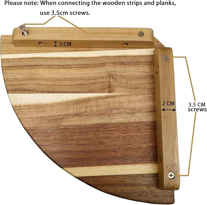Floating Corner Shelve, 10 Inch Acacia Wood Corner Shelf Set of 2, Corner Shelf wall Mounted for Living Room, Bedroom, Bathroom, Office, Kitchen (Natural Wood Colour)