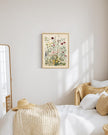 InSimSea Framed Canvas Wall Art Prints, Wall Art for Living Room Bedroom, Beige Vintage Flower Botanical Painting Bathroom Decor, Classic Retro Rustic Farmhouse Wall Shelf Decor, 12x16inch (Pack of 2)