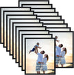 Hoikwo 18 Packs 10x12 Black Plastic Multi Picture Frames Set with Plastic Cover, for Family Photos, Artwork, Light Weight Bulk 10 by 12 Frames Pack for Wall Hanging and Table, Stylish Picture Frames