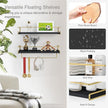 Forbena Black and Gold Bathroom Floating Shelves for Wall, Decorative Wall Mounted Shelves for Kitchen Coffee Bar Station Organizers and Storage, Hanging Shelving Unit for Bedroom Living Room (2-Pack)