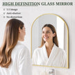 Arched Wall Mirror 30x20 Inch Gold Bathroom Vanity Mirror with Metal Frame, Modern Arch Mirror for Bedroom, Living Room, Entryway, Wall Mounted Decorative Mirror