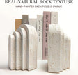 Heavy Duty Book Ends for Shelves, Decorative Book Stopper for Shelves, Resin Decor Bookends for Heavy Books, Modern Home Decor Aesthetic Bookend Aesthetically Pleasing Layered Arch Design, Set of 2