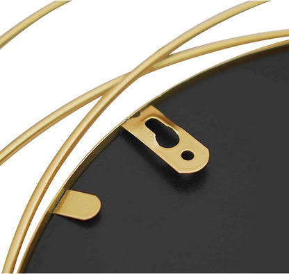 Cityelf 2 Set 15.7'' Gold Circle Mirrors Wall Decor Iron Frame Wall Art Round Mirror Home Decor Hanging for Living Room/Bedroom/Bathroom/Entryway (Medium Size 15.7 inch,Circles)